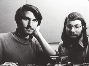 A young Steve Jobs, left, with Apple co-founder Steve Wozniak